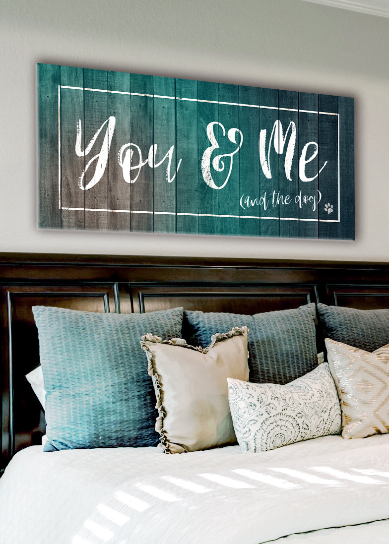 Hot! You, Me, and The Dog Pet Wall Art (Wood Frame, Ready To Hang, Singular Version)