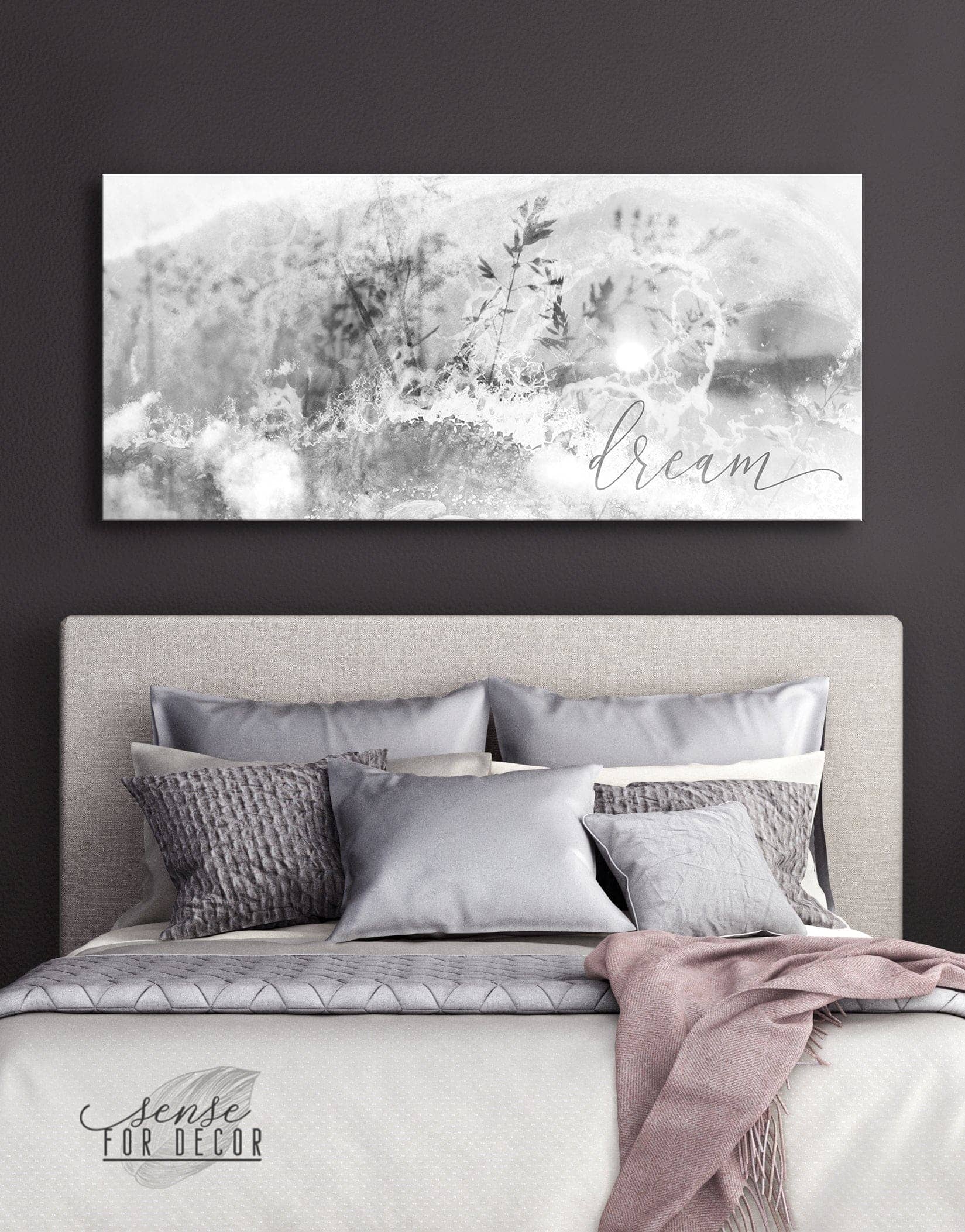 High - Quality Bedroom Wall Art: Dream with Wood Frame, Ready to Hang