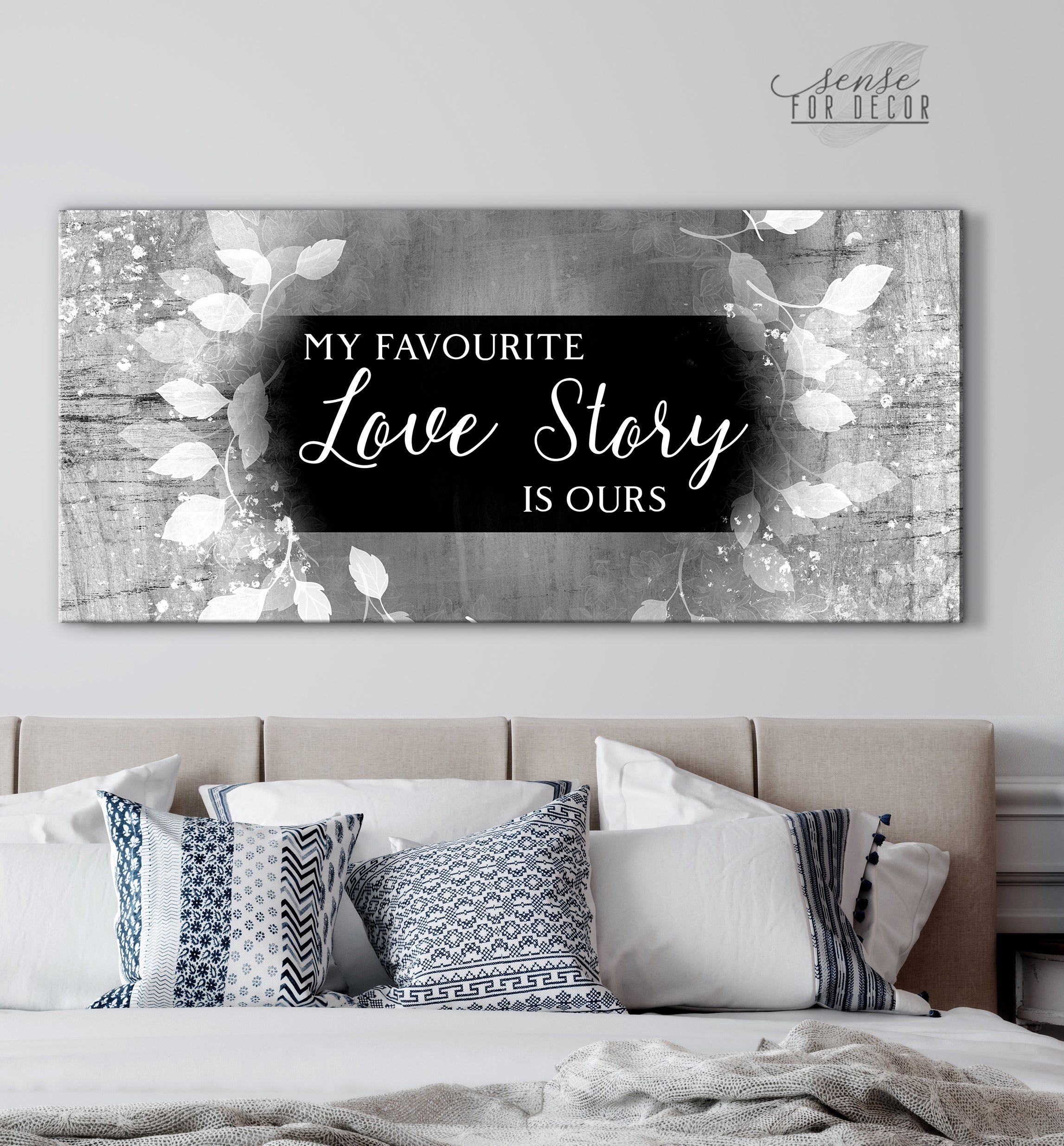 High - quality Wood - framed Couples Wall Art: Our Love Story is My Favorite (Ready To Hang)