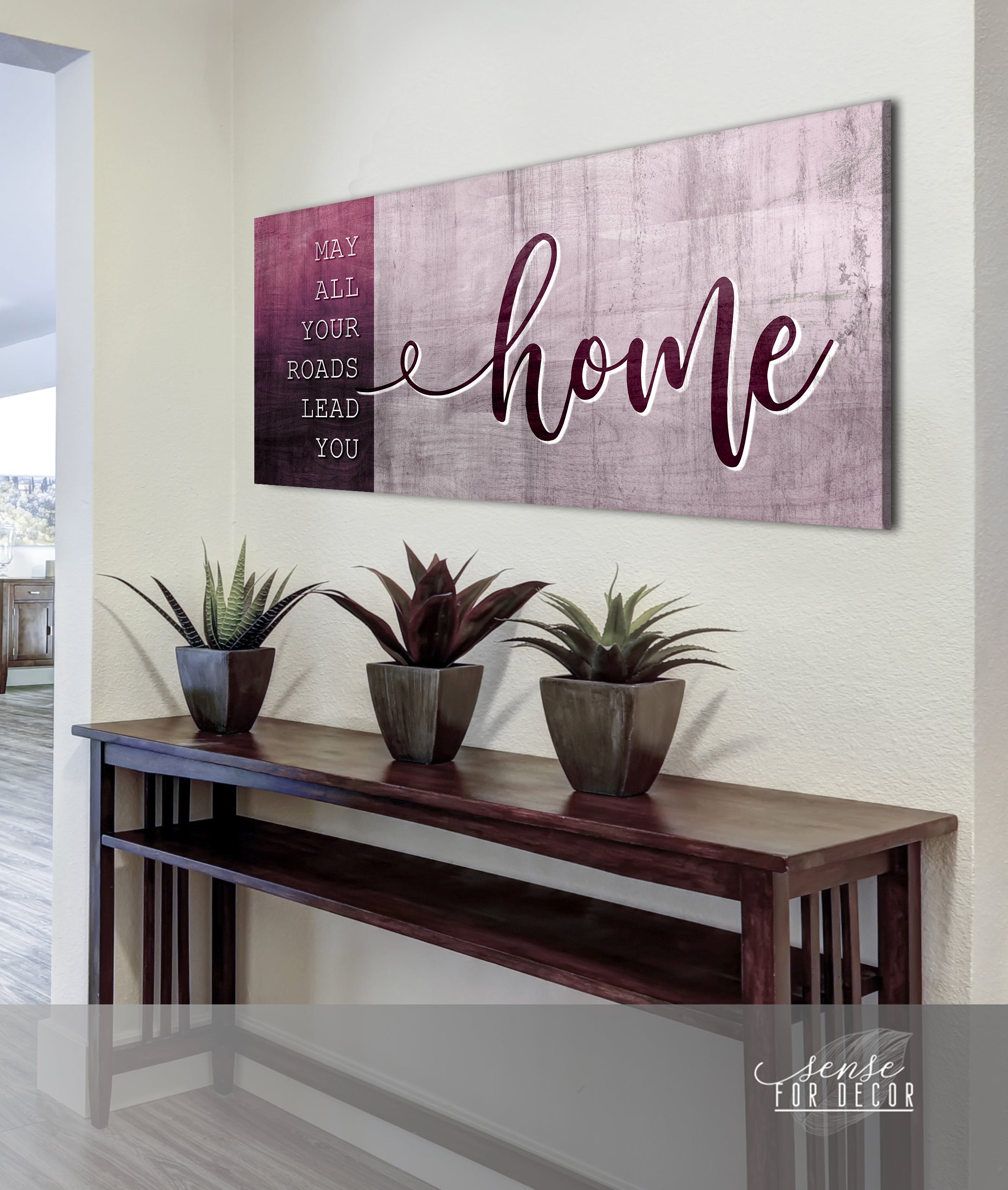 Exclusive! Ready - To - Hang Wood - Framed Home Wall Art: May All Your Roads Lead You Home