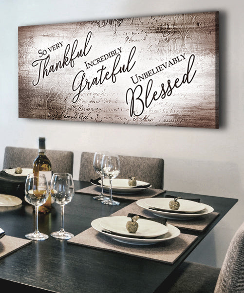 Exclusive Christian Wall Art: 'So Very Thankful V19' with Wood Frame, Ready to Hang - Buy 2 Get 20% Off!