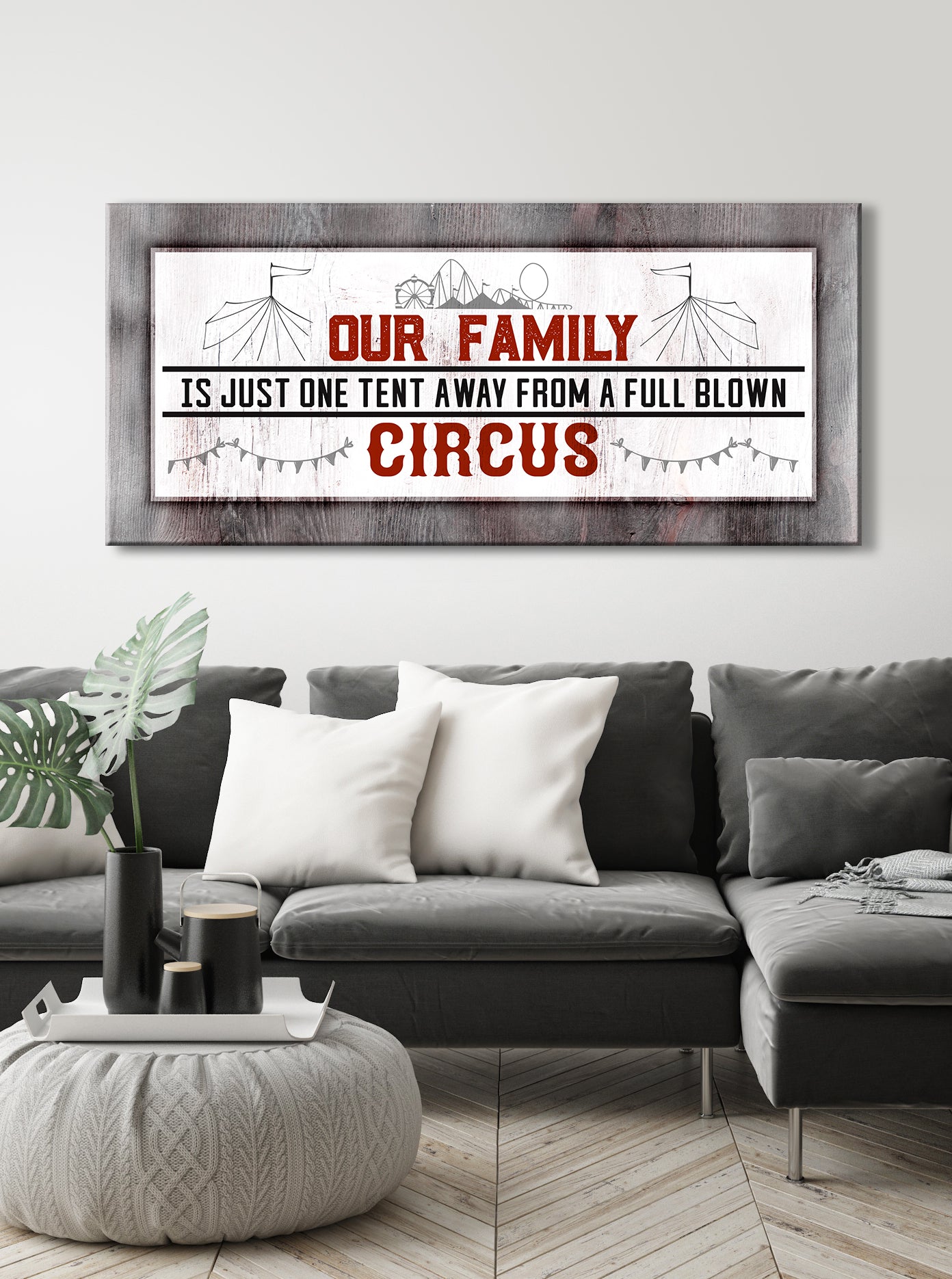 High - Quality Family Wall Art: Ready - to - Hang Wood - Framed Family Tent Design V2