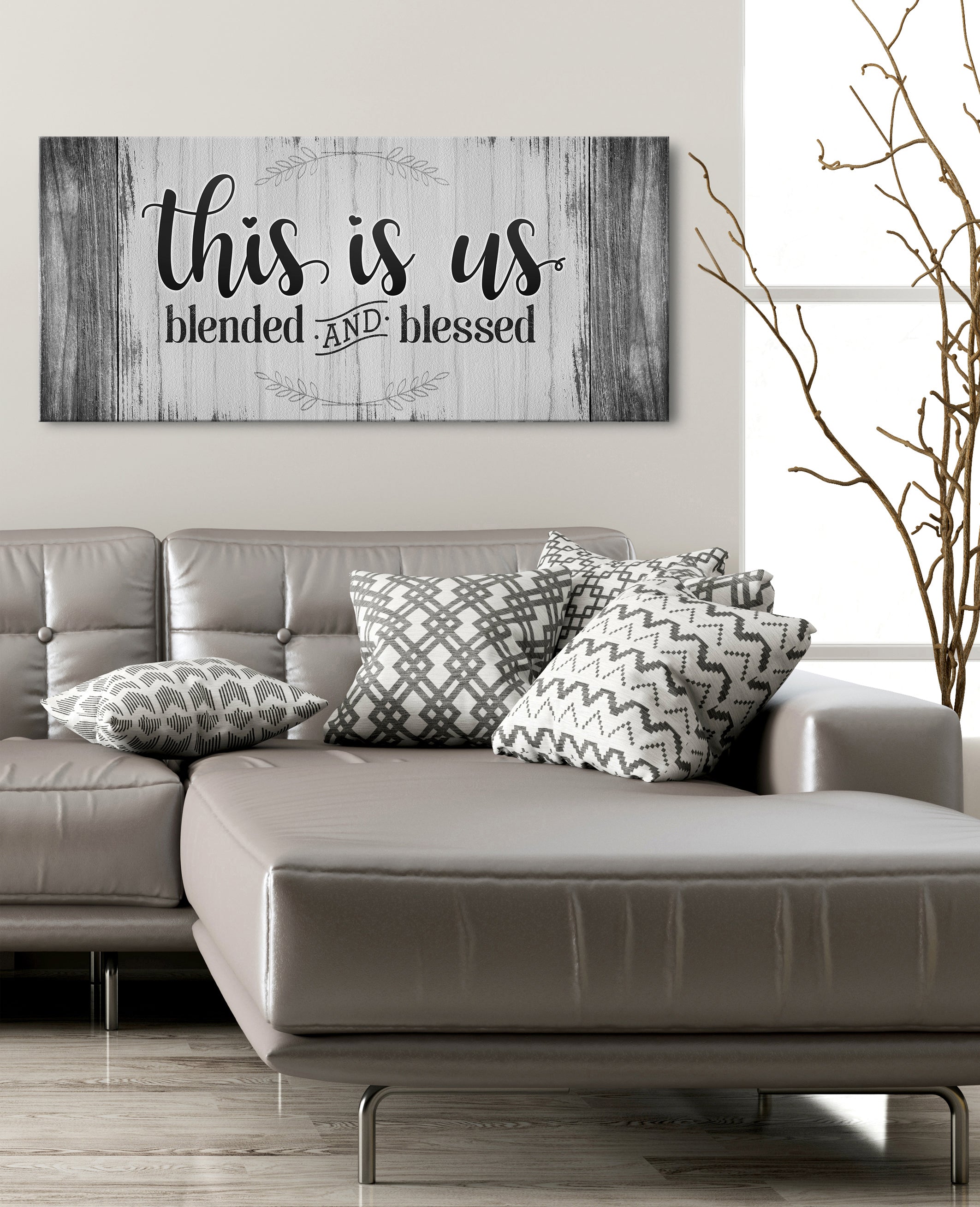 Hot! Family Wall Art: 'This Is Us Blended And Blessed' (Wood Frame, Ready To Hang)