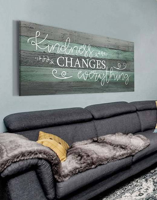 Hot Sale! Christian Wall Art - Kindness Changes Everything, Wood Frame Ready to Hang