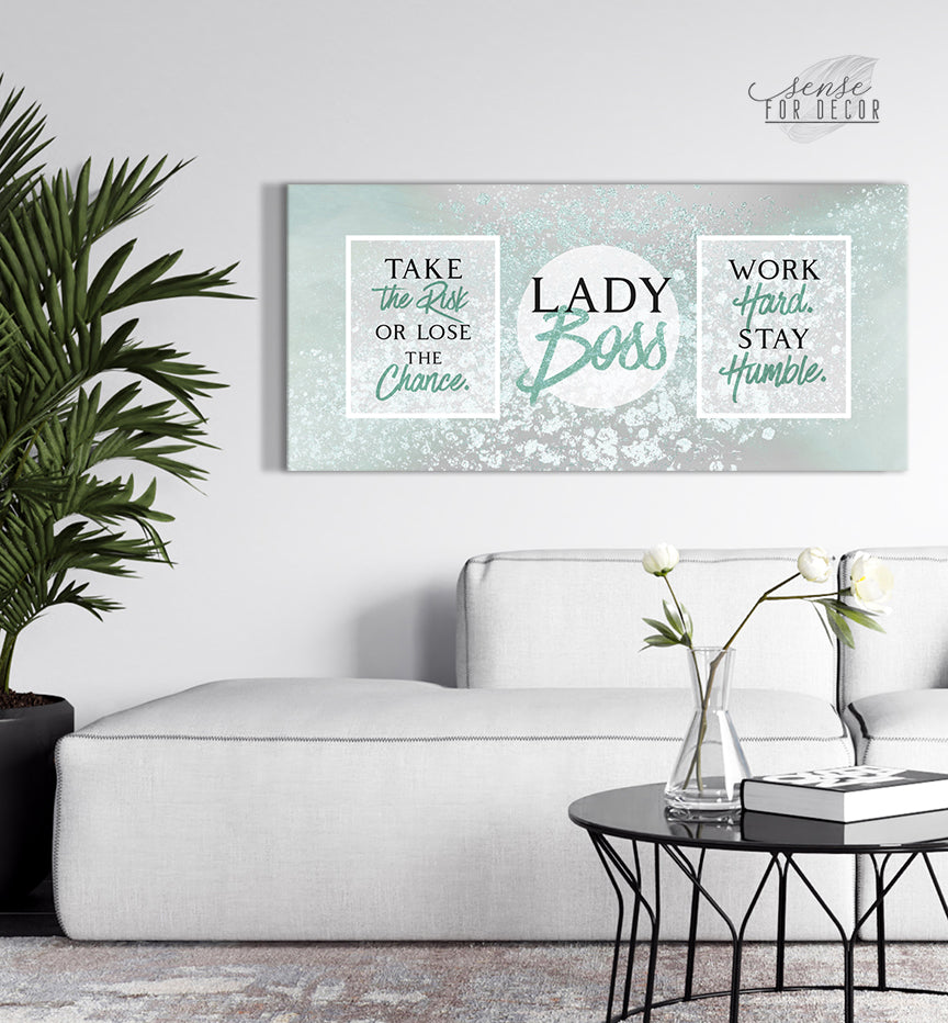 Powerful Lady Boss Wall Art with Wood Frame (Ready to Hang) - Buy 2, Save 20%