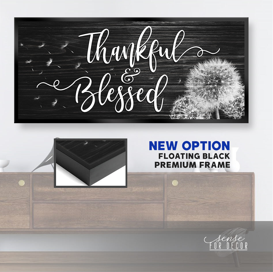 Exclusive Offer! Christian Wall Art - Thankful & Blessed V3 with Wood Frame, Ready to Hang