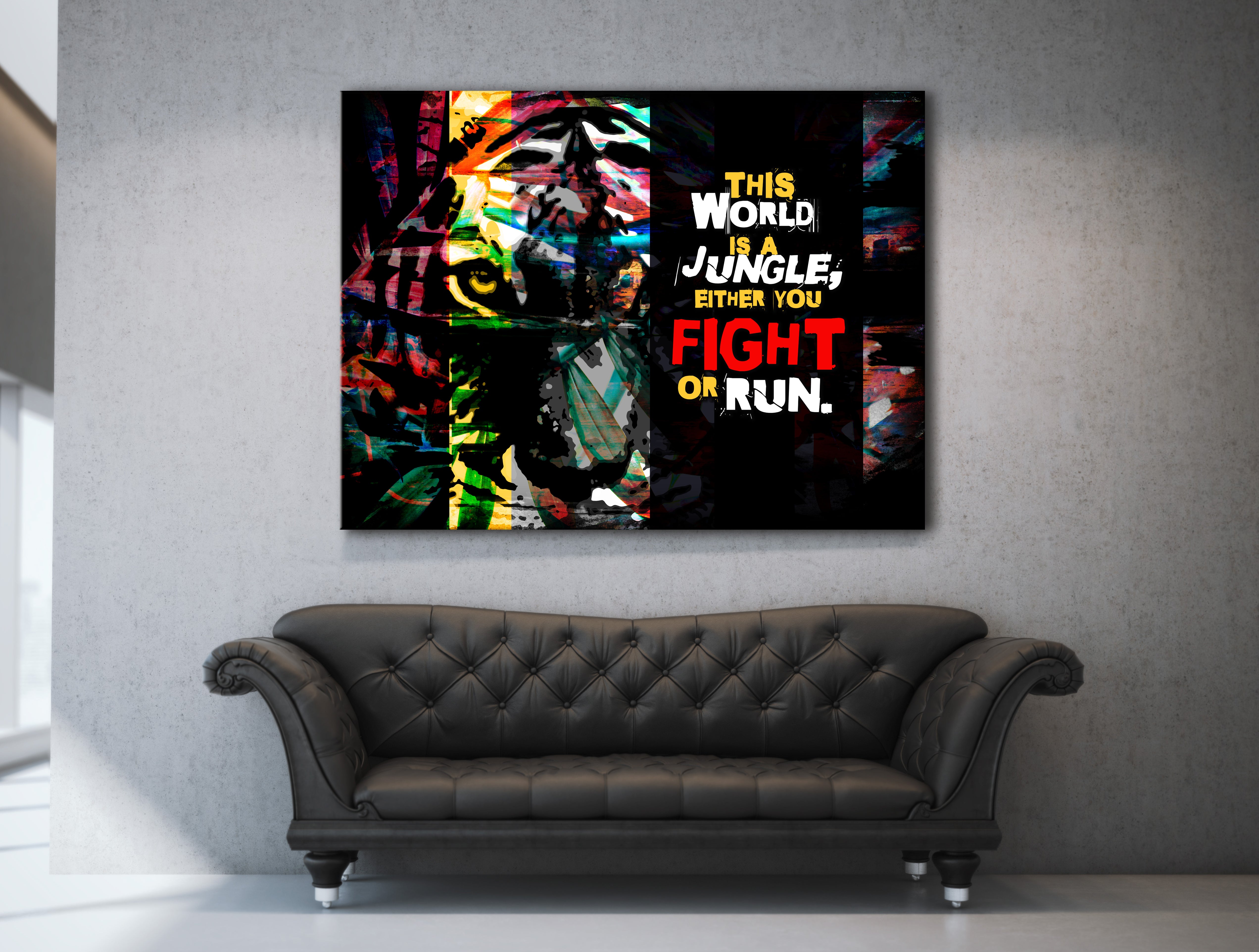 Exclusive Fitness Wall Art: Jungle World with Wood Frame, Ready to Hang - Buy 2 Save 20%