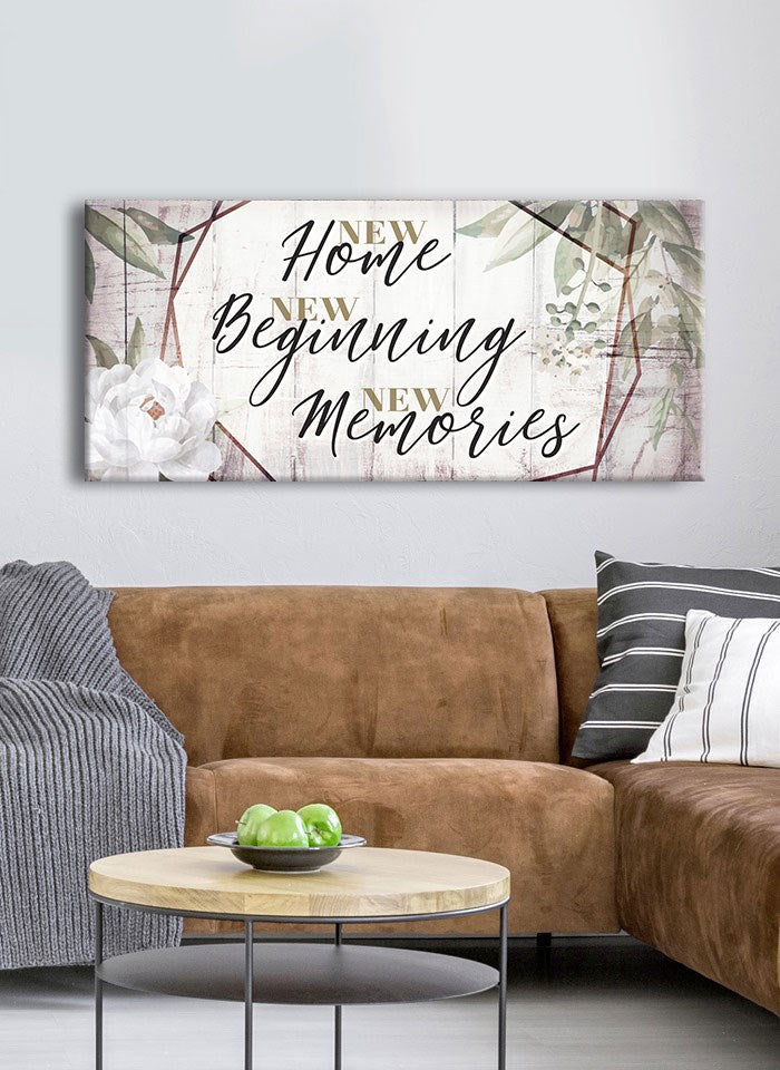 New Home, New Beginning V14 Wall Art: High - Quality Wood Frame, Ready To Hang