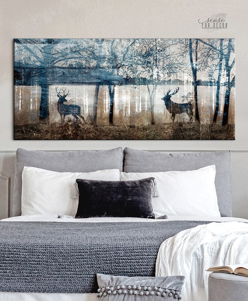 Exclusive: Deer in Forest Nature Wall Art (Wood Frame, Ready to Hang)