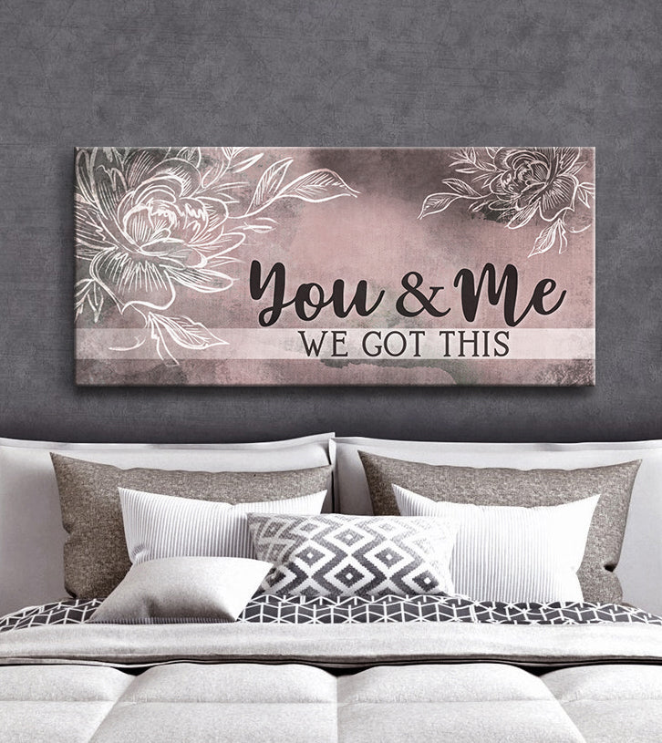 Hot Deal! Ready-to-Hang Couples Wall Art - 'You & Me We Got This' V14 with Wood Frame