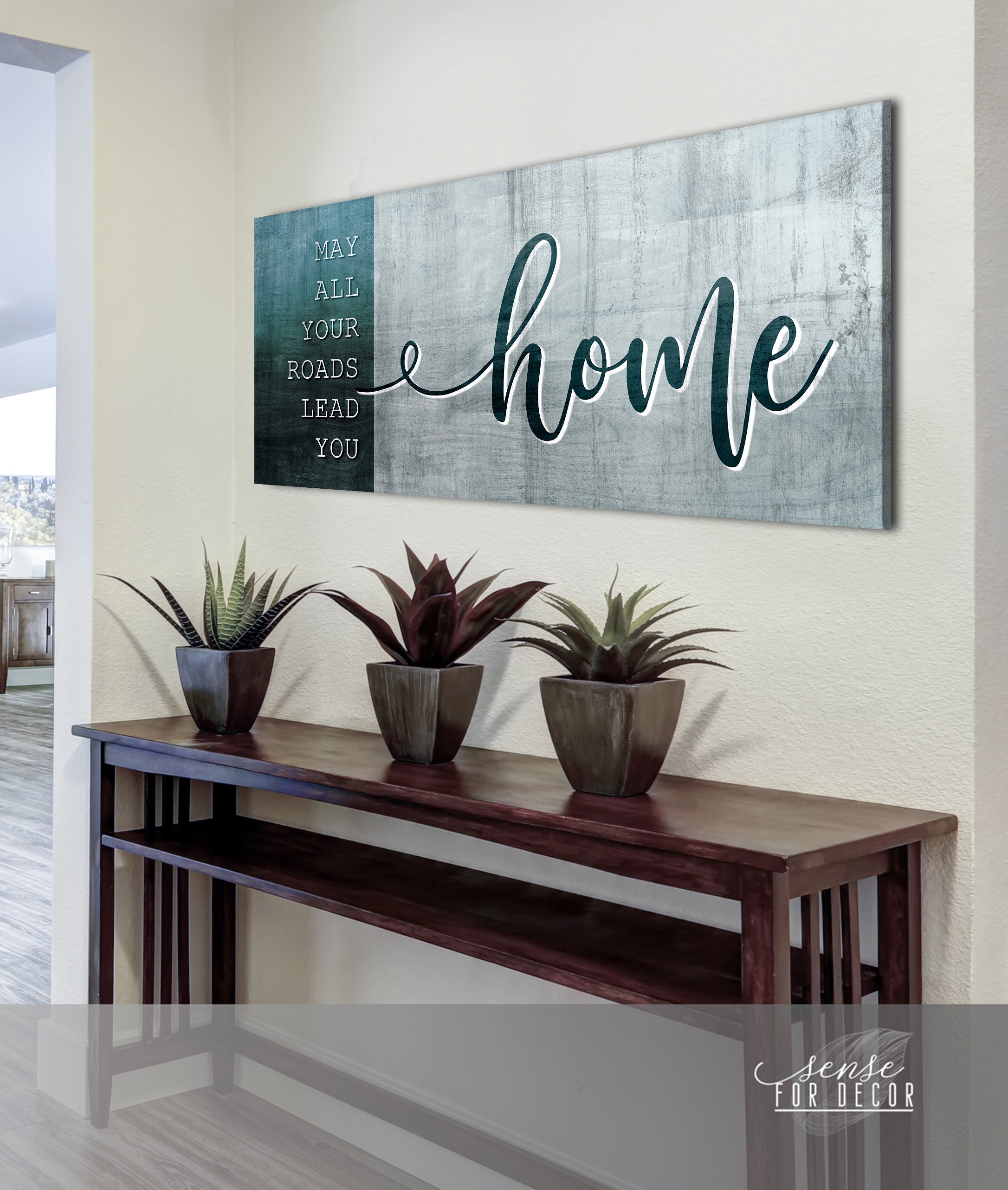 Exclusive! Ready - To - Hang Wood - Framed Home Wall Art: May All Your Roads Lead You Home