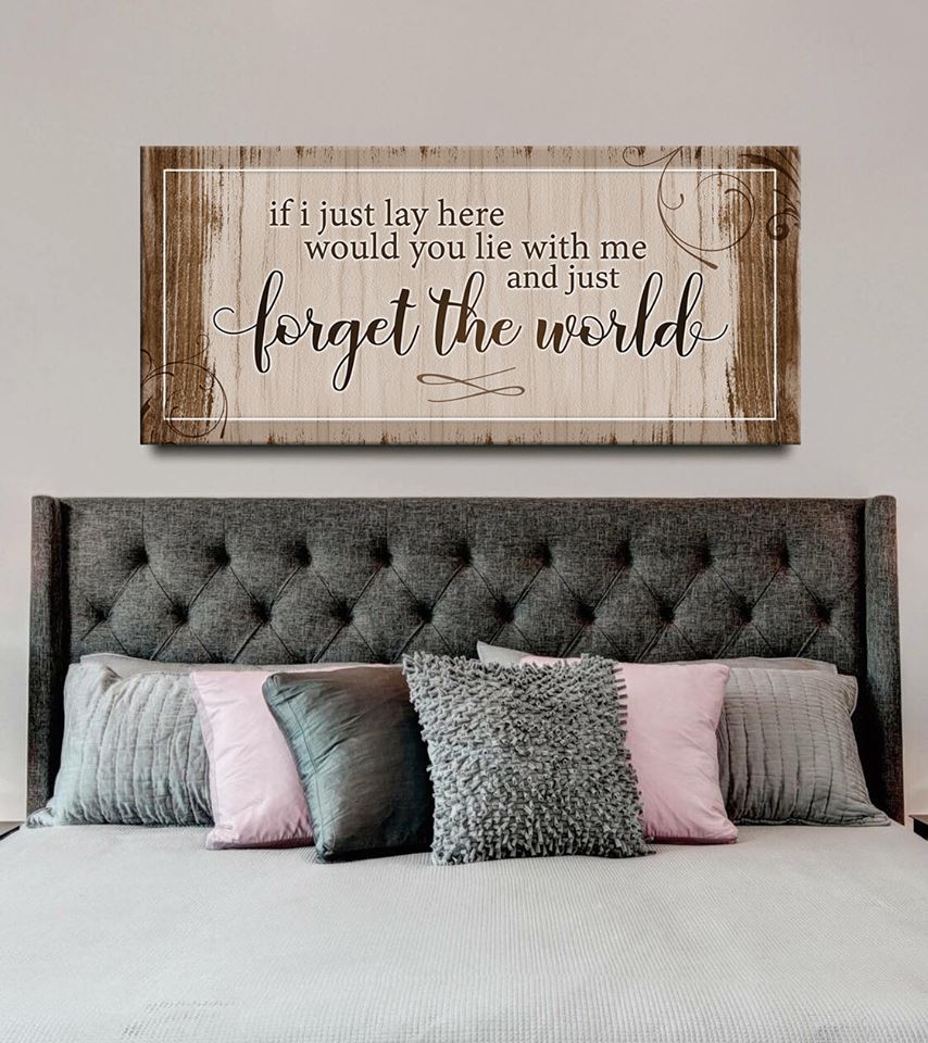 Hot! Couples Wall Art 'If I Just Lay Here' with Wood Frame, Ready to Hang
