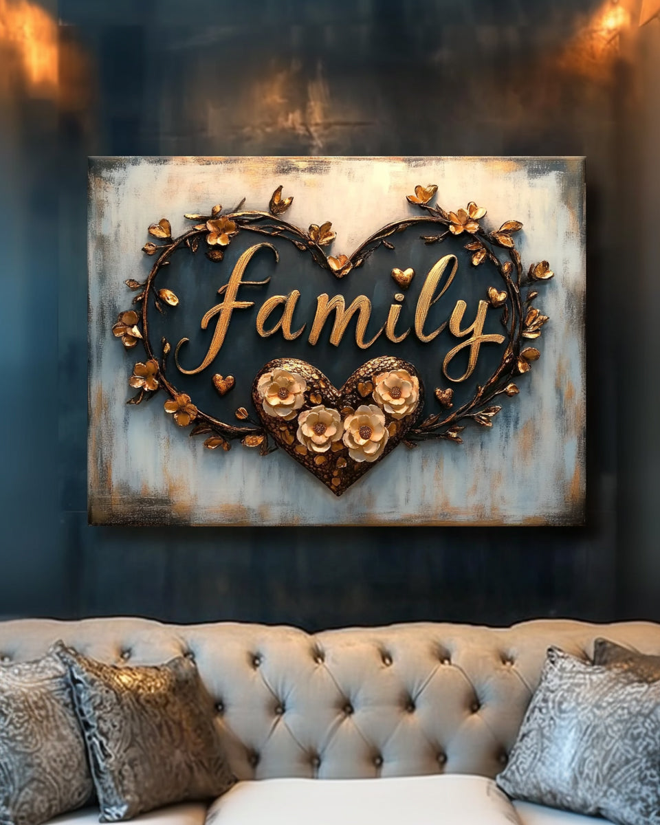 Family Heart V2 Canvas Prints - Buy 2 Get 20% Off, Over 250000 Happy Customers