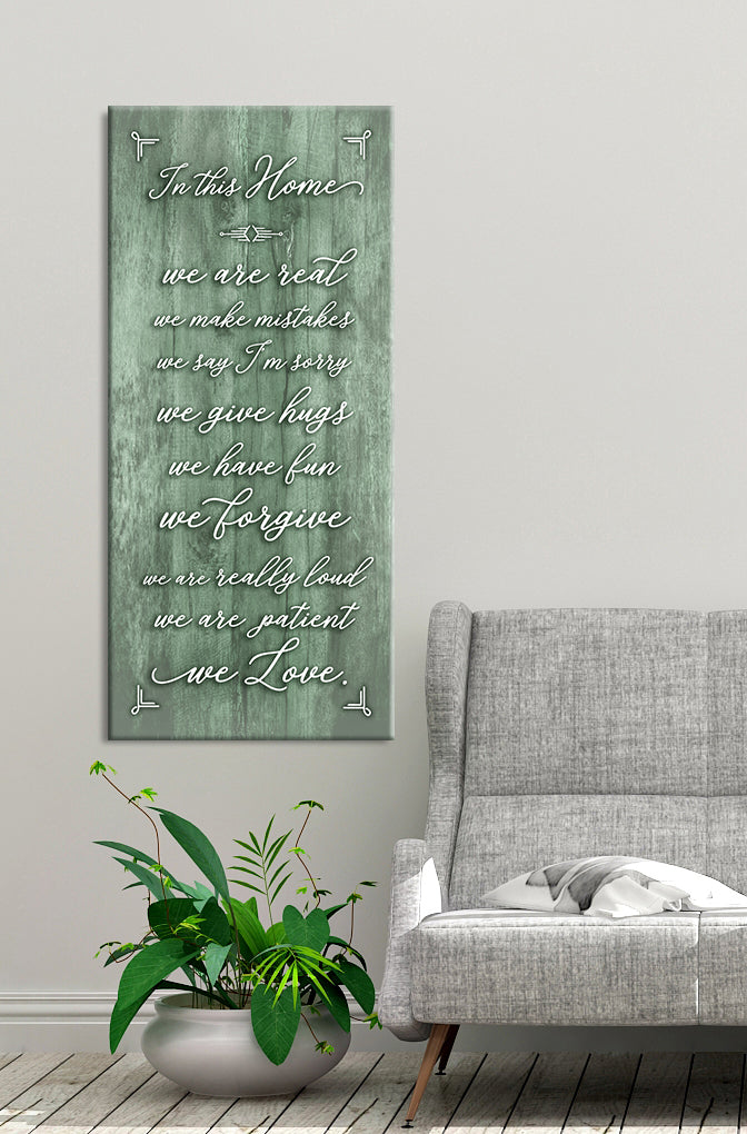 High - Quality Wood - Framed 'In This Home We Are Real' Wall Art, Ready To Hang