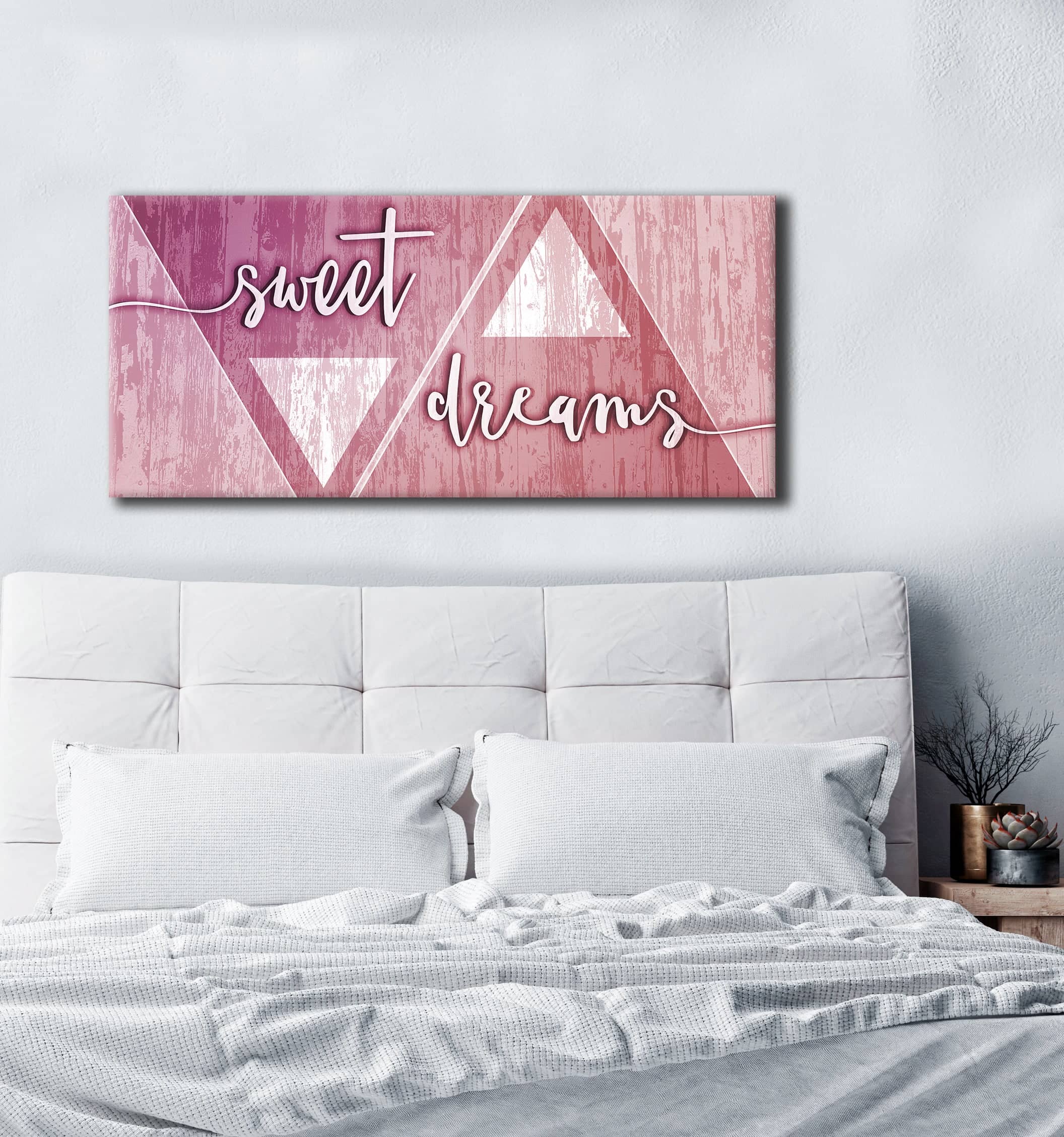 Exclusive Offer! Bedroom Wall Art - Sweet Dreams Large Wall Art in 2 Sizes, Wood Frame Ready to Hang