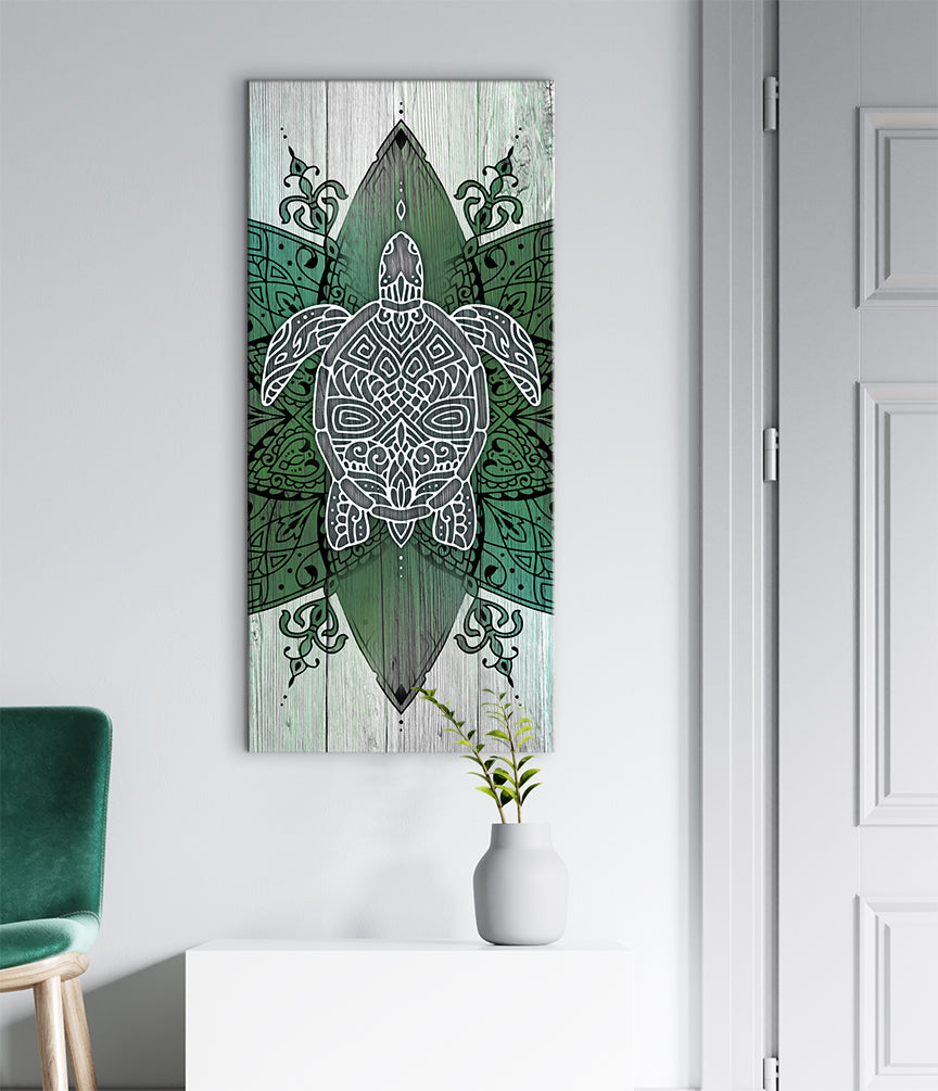 High - quality Boho Turtle Wall Art with Wood Frame, Ready to Hang for Your Home