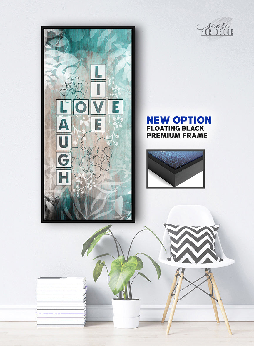 High - quality Couples Live Love Laugh Wall Art with Wood Frame, Ready to Hang