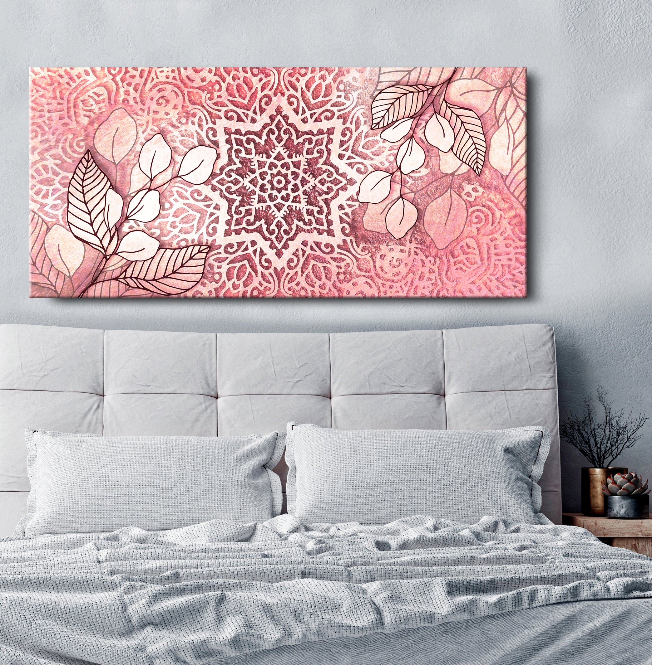 Hot Deal! Boho Mandala Wall Art V6 with Wood Frame, Ready to Hang for Your Home