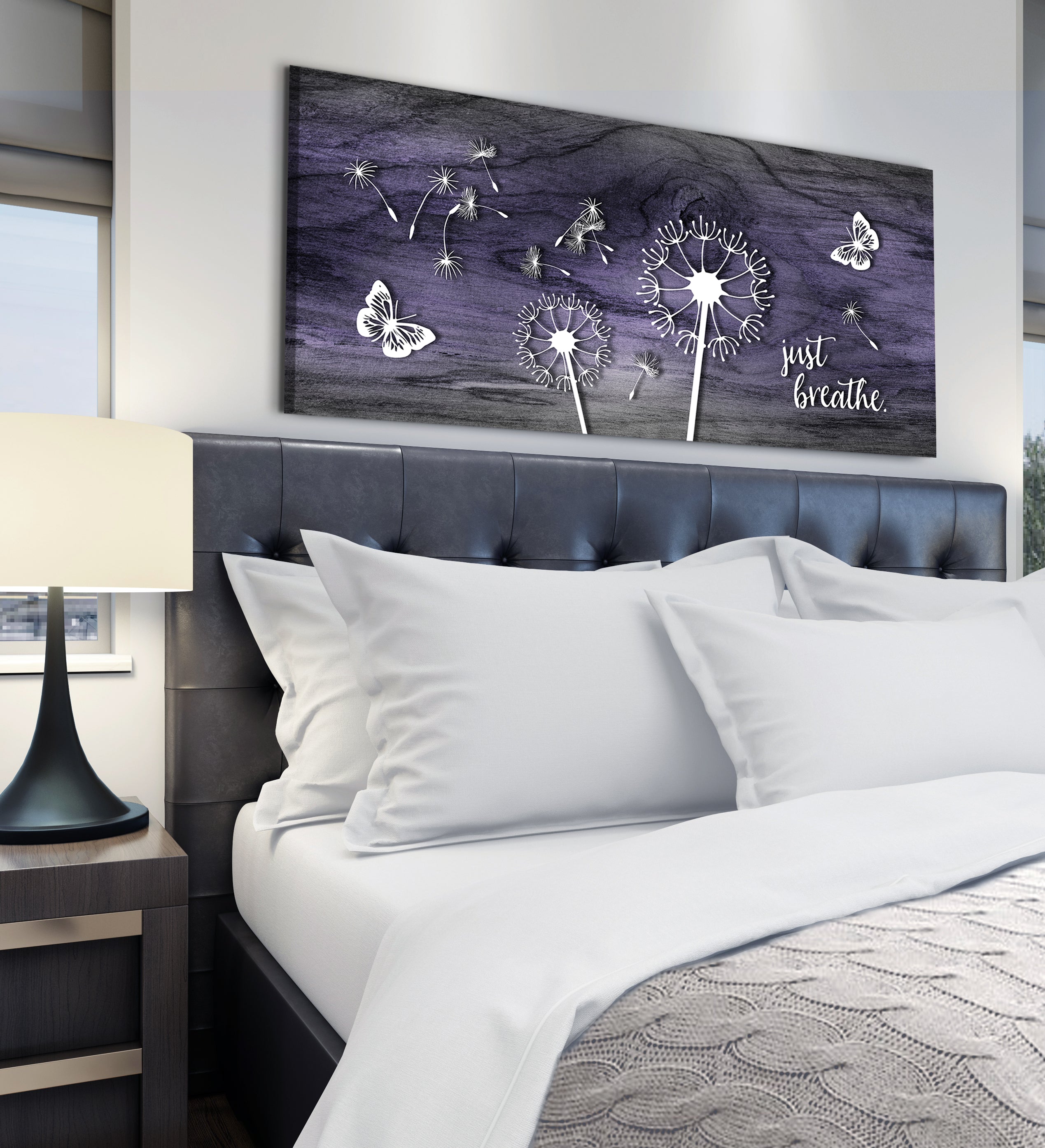 Exclusive Home Wall Art: 'Just Breathe V6' with Wood Frame, Ready to Hang - Buy 2 Save 20%