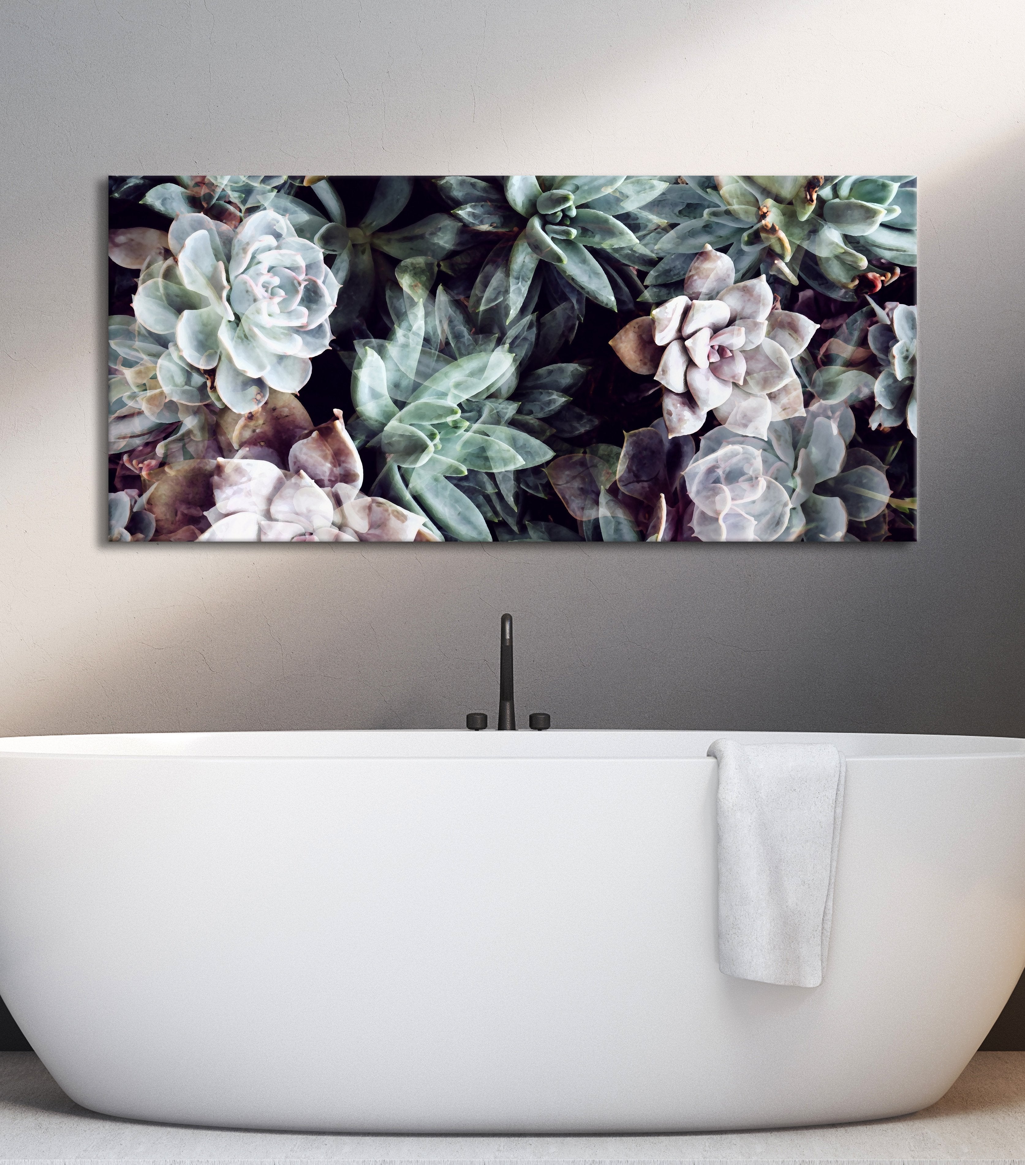 Exclusive Succulents Pattern Plant Wall Art with Wood Frame, Ready to Hang - Buy 2 Save 20%