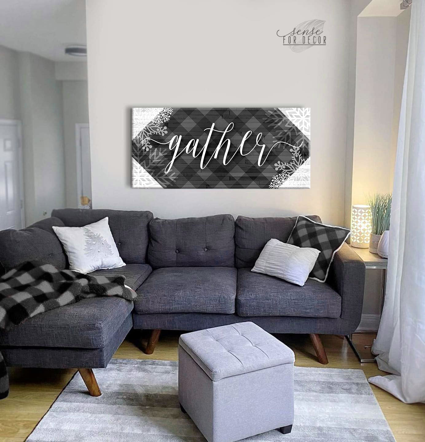 Ready-to-Hang Wood Frame Holiday Wall Art - Gather V13