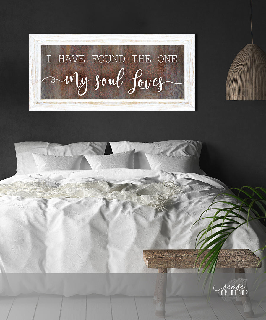 Exclusive Couples Wall Art: 'I Have Found The One My Soul Loves' - Wood Frame, Ready To Hang