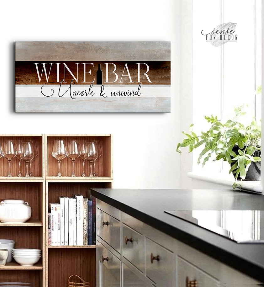 Hot Sale! Ready-to-Hang Wine Wall Art with Wood Frame for Wine Bar Relaxation