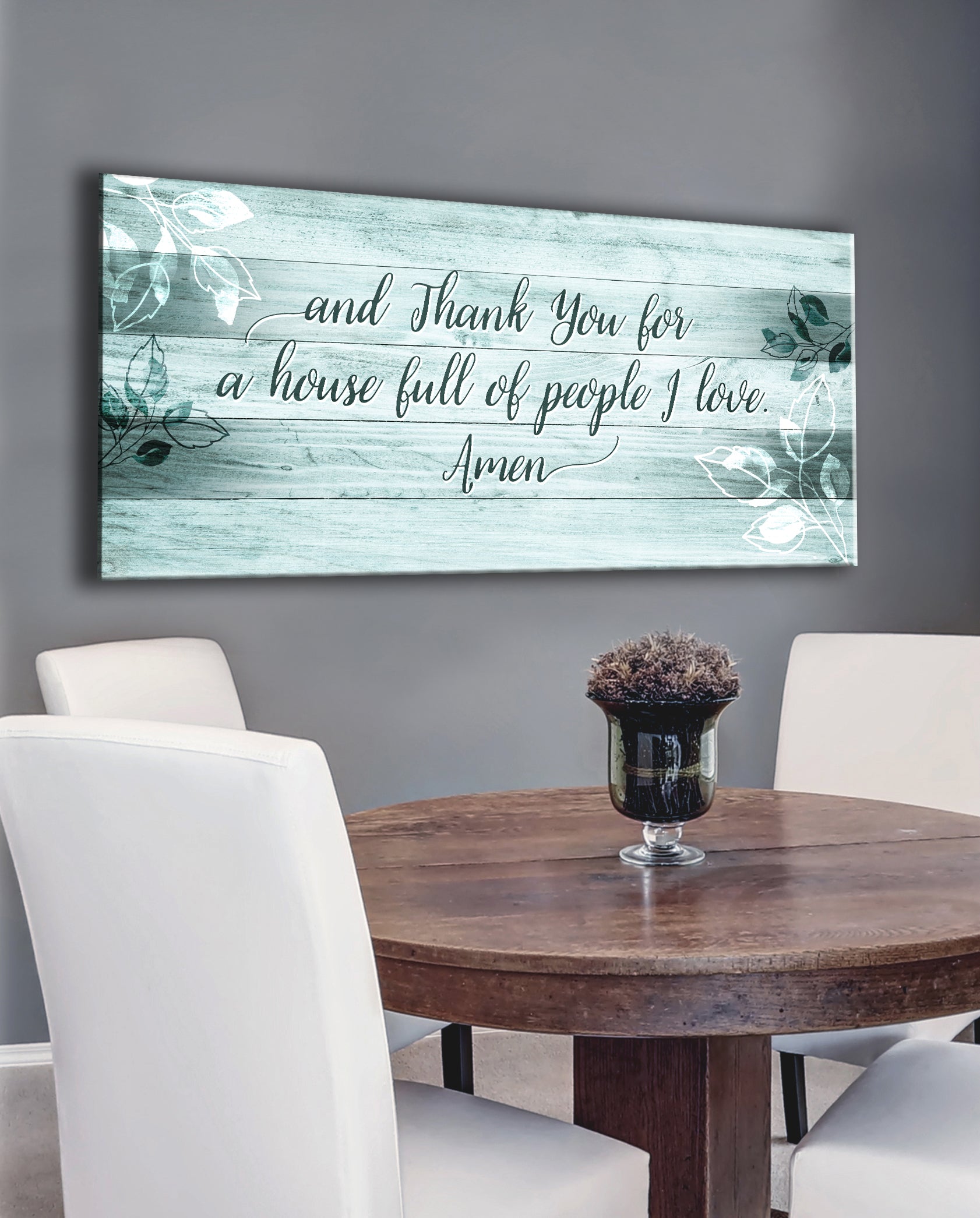Hot Deal! Home Wall Art - 'Thank You For A House Full Of People I Love' V2 with Wood Frame, Ready To Hang