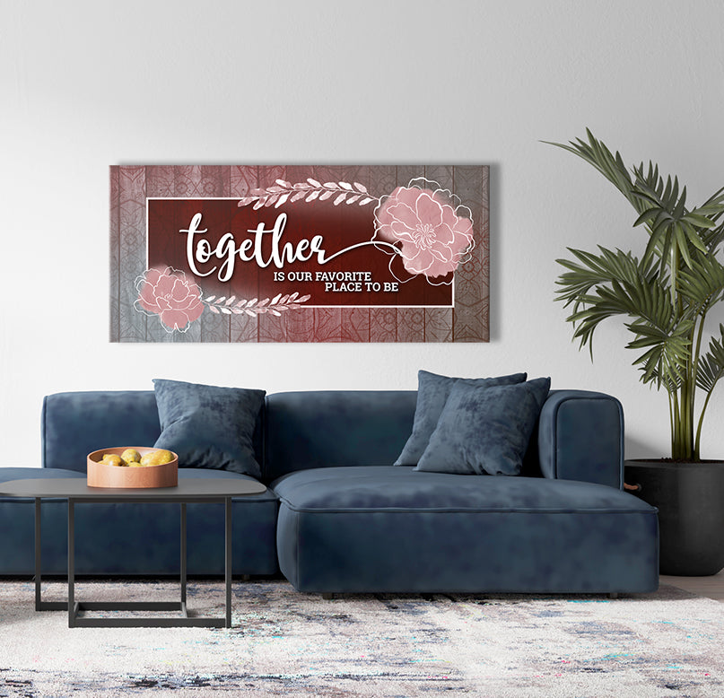 Hot! Couples Wall Art 'Together is Our Fav Place' (Wood Frame, Ready to Hang)