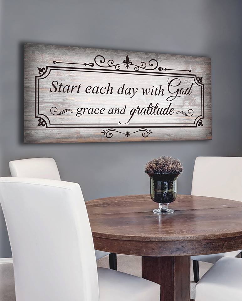 High - Quality Christian Wood - Framed Wall Art: Begin Each Day with God