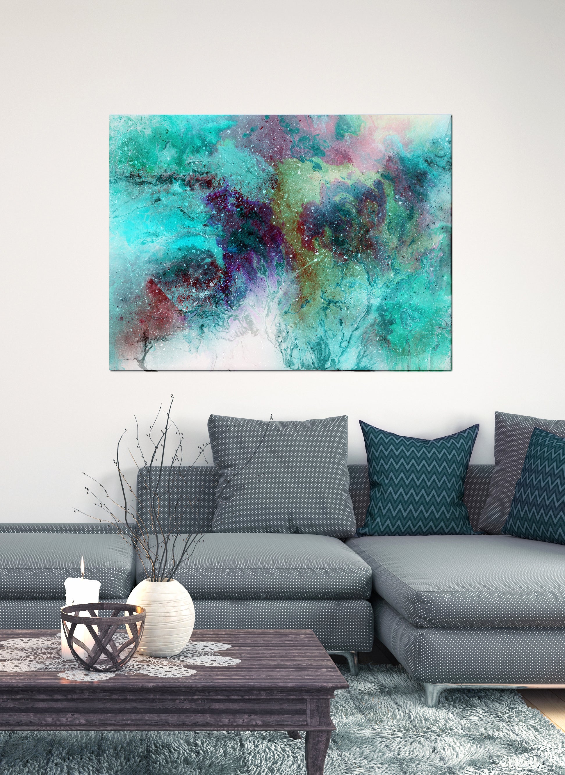 Cloud Color Splash Wall Art: Paint Splash (Wood Frame, Ready to Hang) - Buy 2, Save 20%