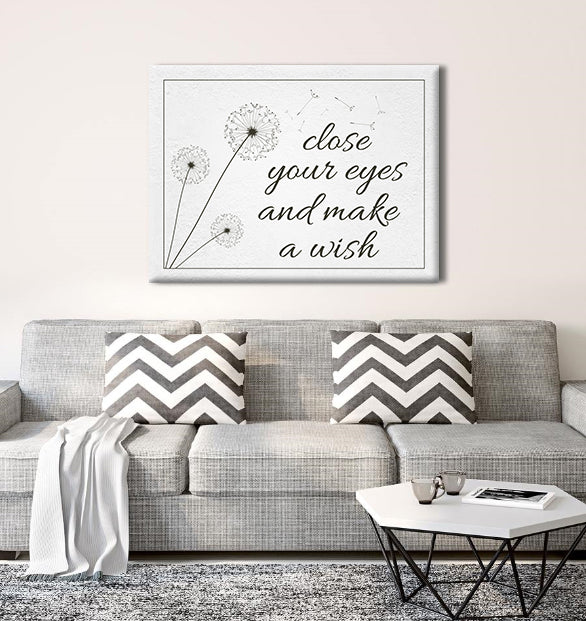 High - Quality Wood - Framed Home Wall Art: Close Your Eyes Make A Wish, Ready To Hang