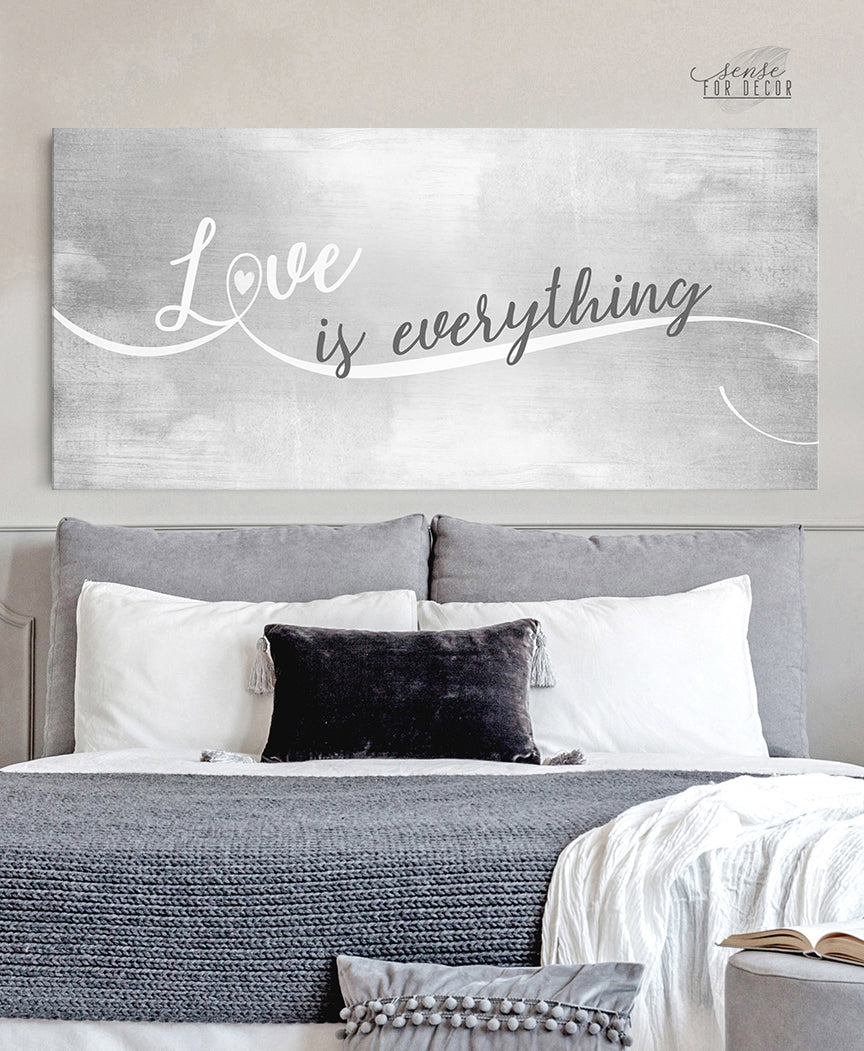 Hot Deal! Couples Wall Art - Love Is Everything (Ready-to-Hang Wood Frame)