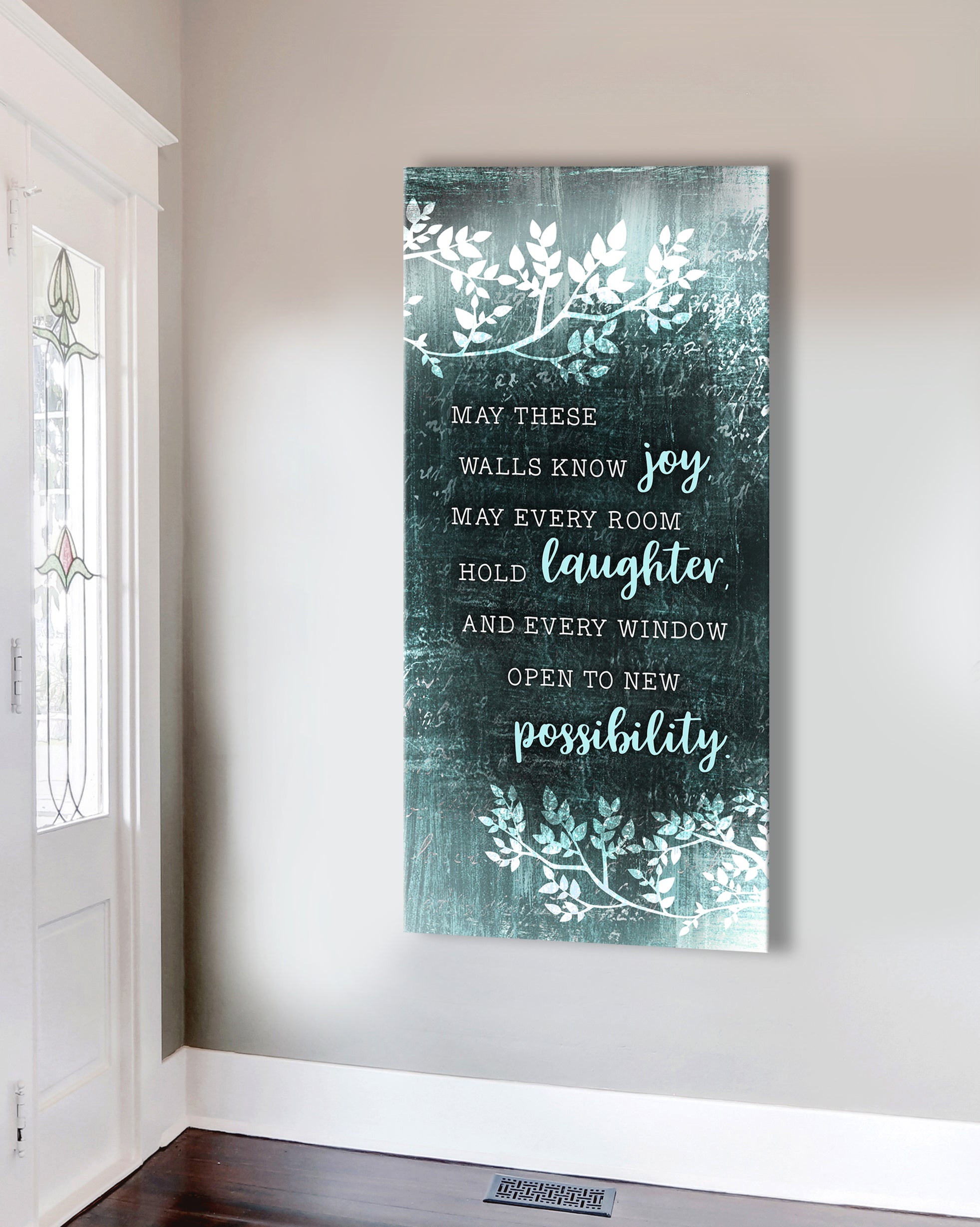 Exclusive Offer! Home Wall Art - 'May These Walls Know Joy' with Wood Frame, Ready to Hang