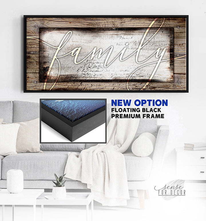 Hot Deal! Family Word Sign V4 Wood Frame Wall Art Ready To Hang