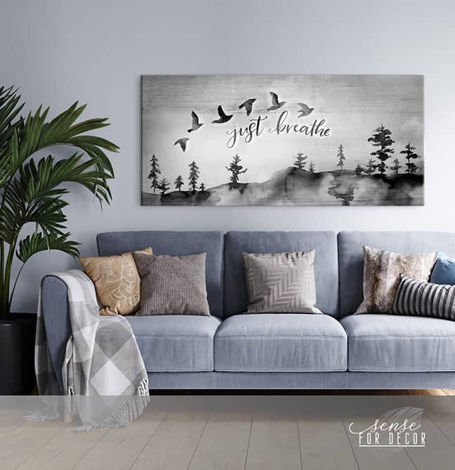 Just Breathe V9 Bedroom Wall Art (Wood Frame, Ready to Hang) - Buy 2, Save 20%