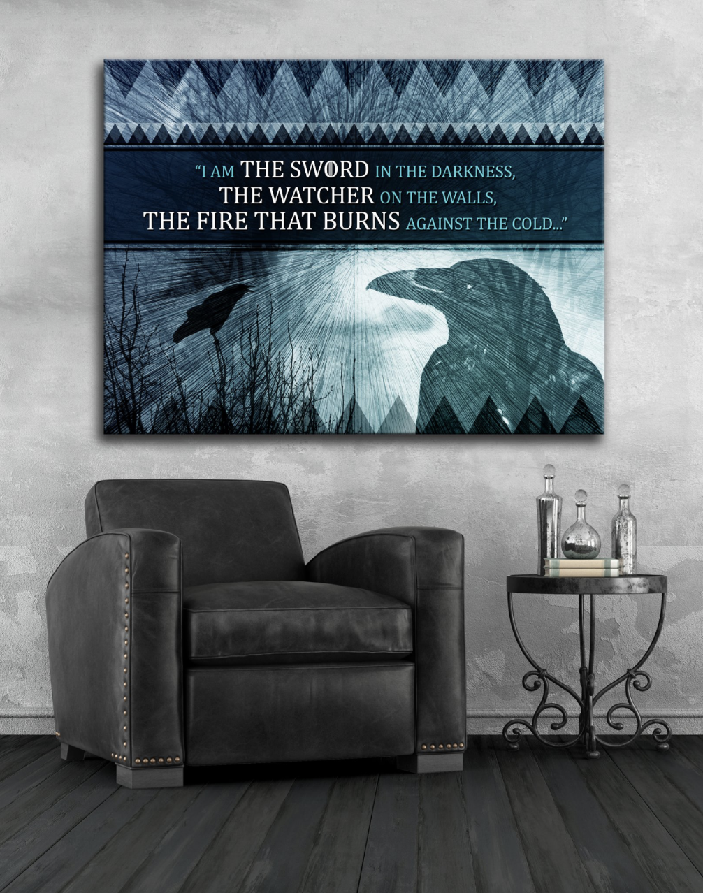 Exclusive Winter Is Coming Crow Canvas Wall Art with Wood Frame, Ready to Hang! Buy 2 Save 20%