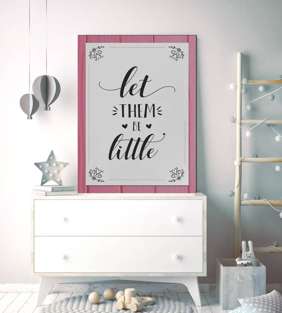 High - Quality Wood - Framed Baby Room Wall Art: Let Them Be Little (Ready To Hang)