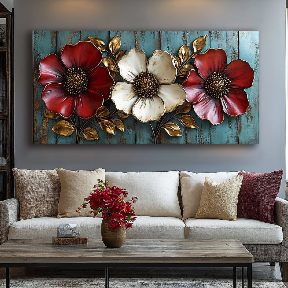 Vibrant Floral Symphony V25 Canvas Art for Your Home