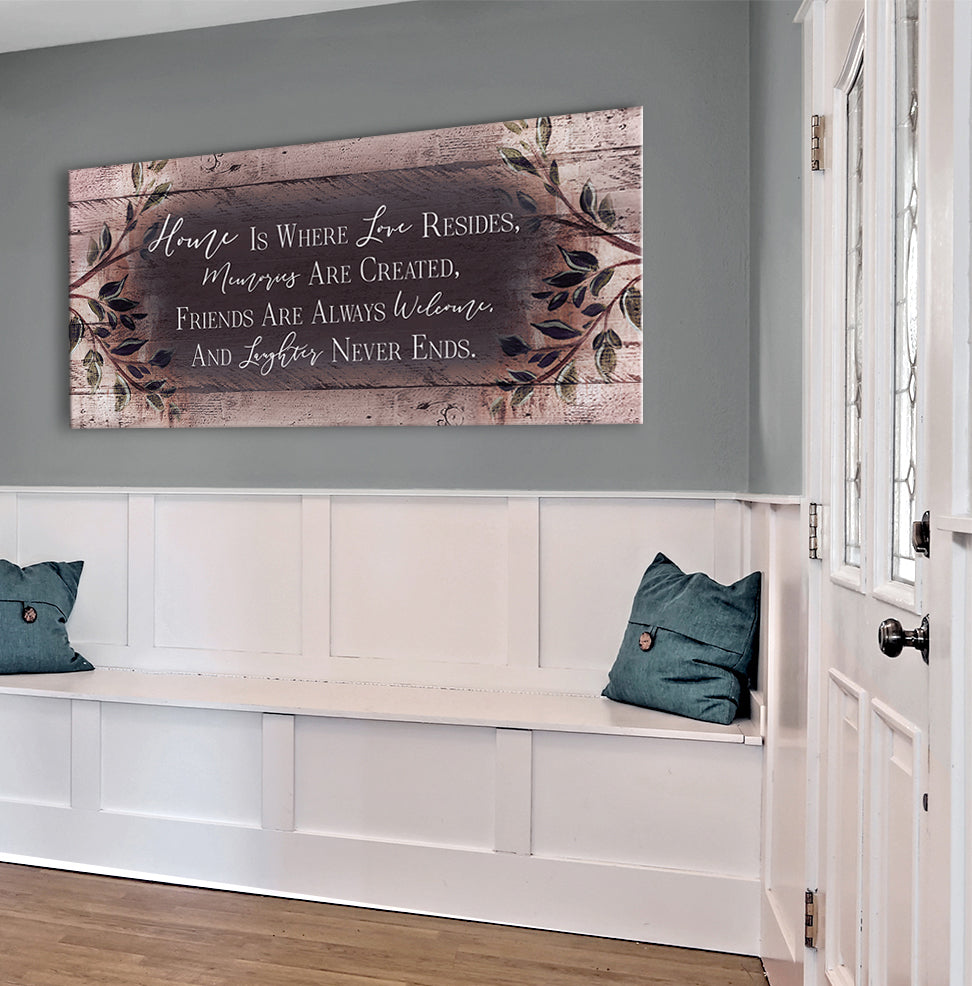 Hot Deal! Ready - to - Hang Wood - Framed 'Home Is Where Love Resides' Wall Art