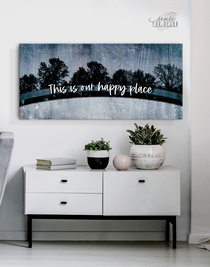 Exclusive! This Is Our Happy Place V15 Home Wall Art - Wood Frame, Ready To Hang