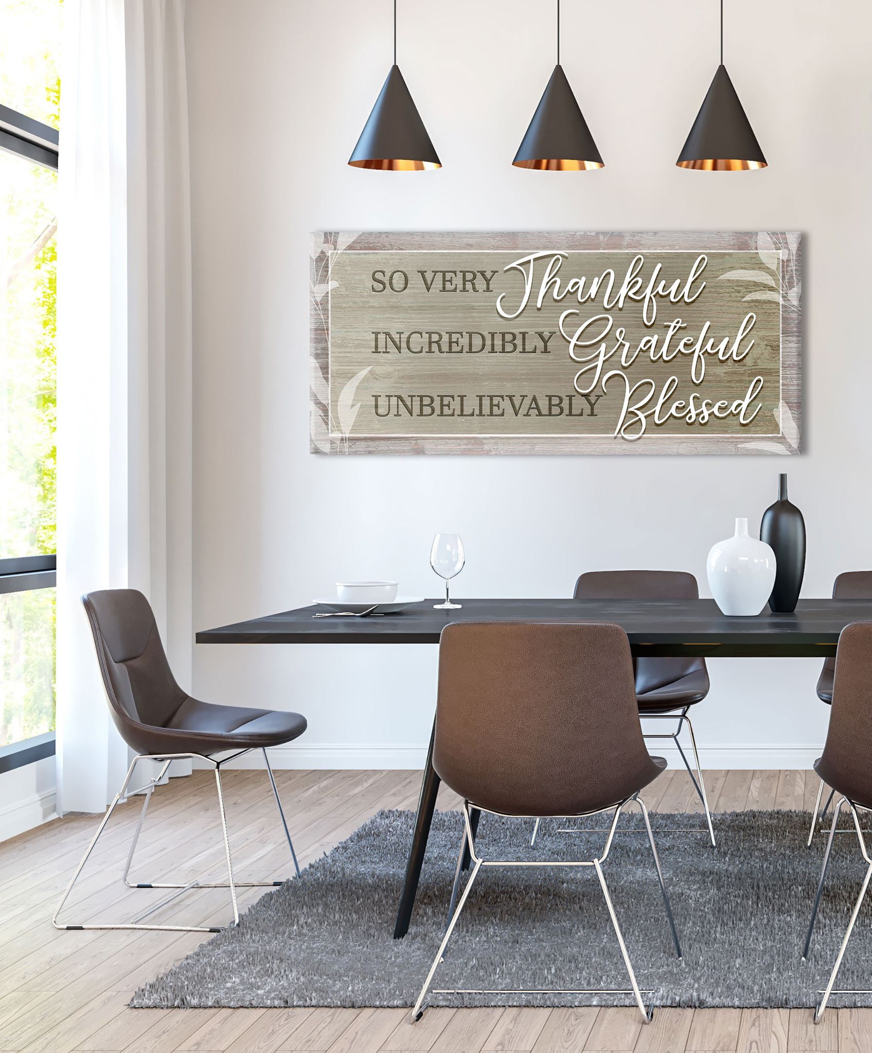 Exclusive Christian Wall Art: 'So Very Thankful V20' with Wood Frame, Ready to Hang - Buy 2 Save 20%