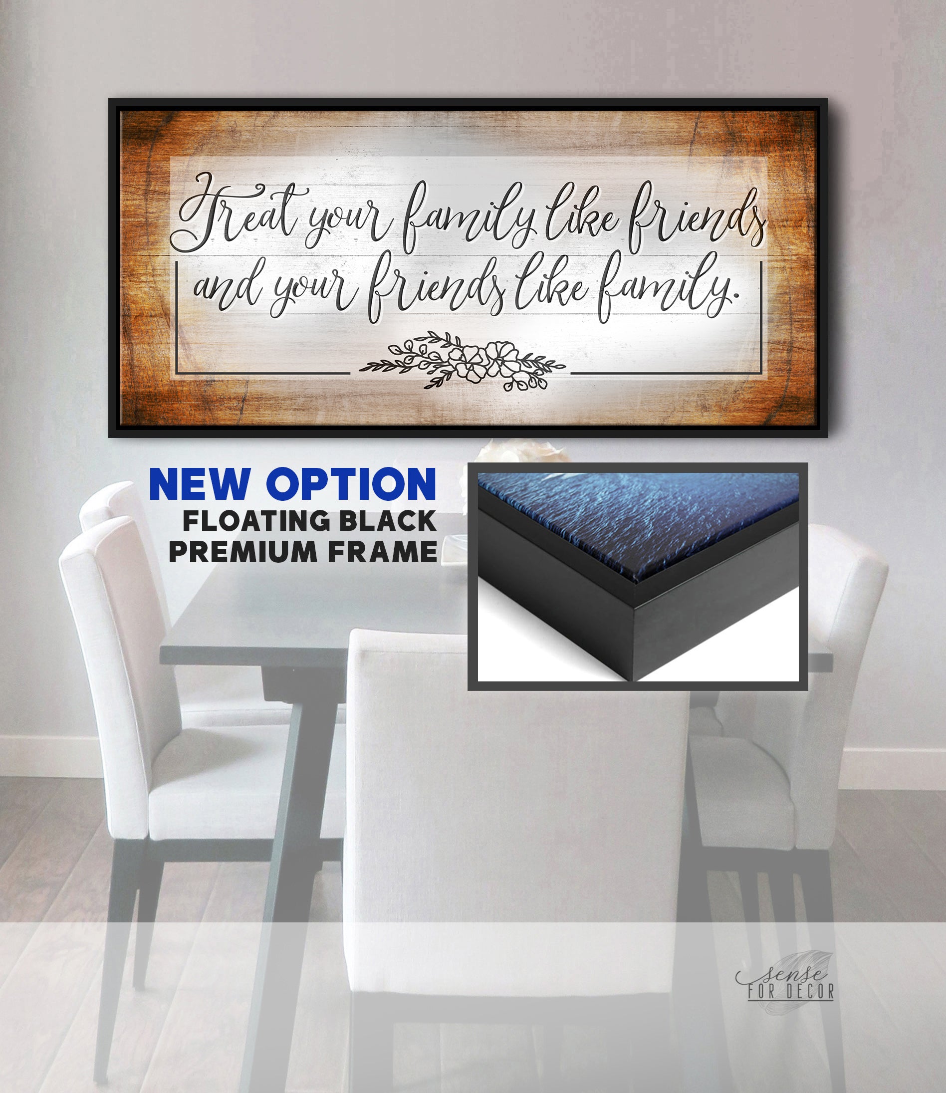 Exclusive Family Wall Art (Wood Frame, Ready To Hang): Treat Your Family Like Friends! Buy 2 Save 20%