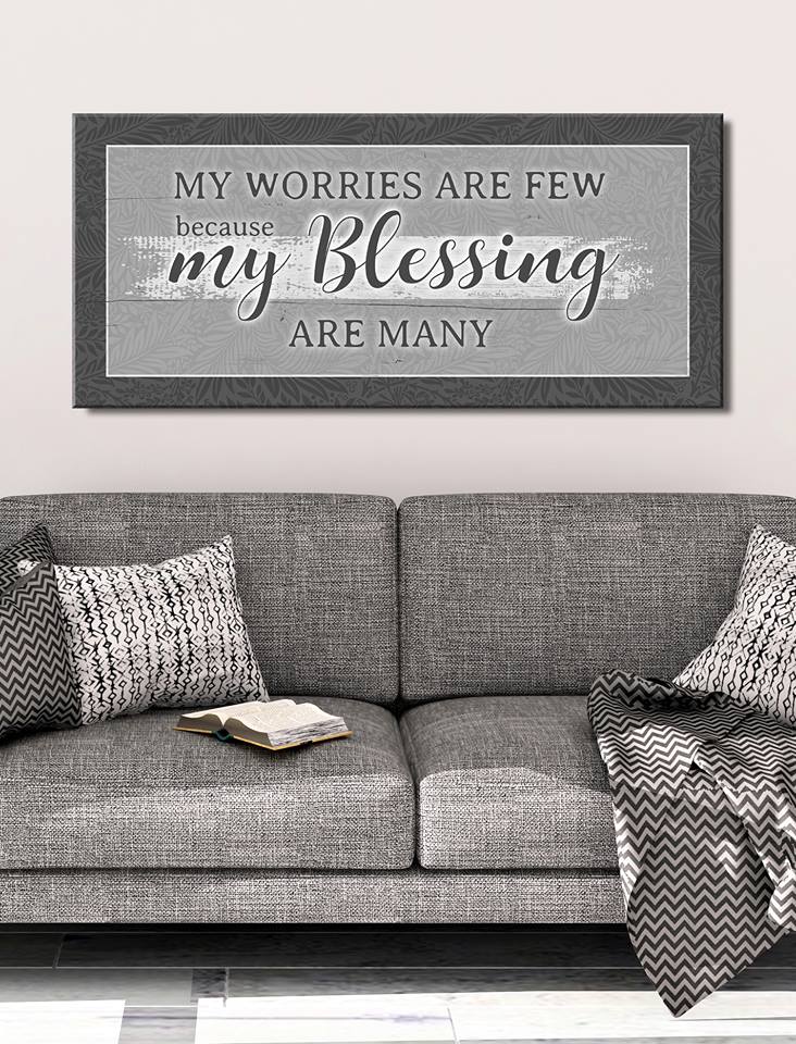 Exclusive Home Wall Art: Worries Are A Few V3 with Wood Frame, Ready to Hang - Buy 2 Get 20% Off!