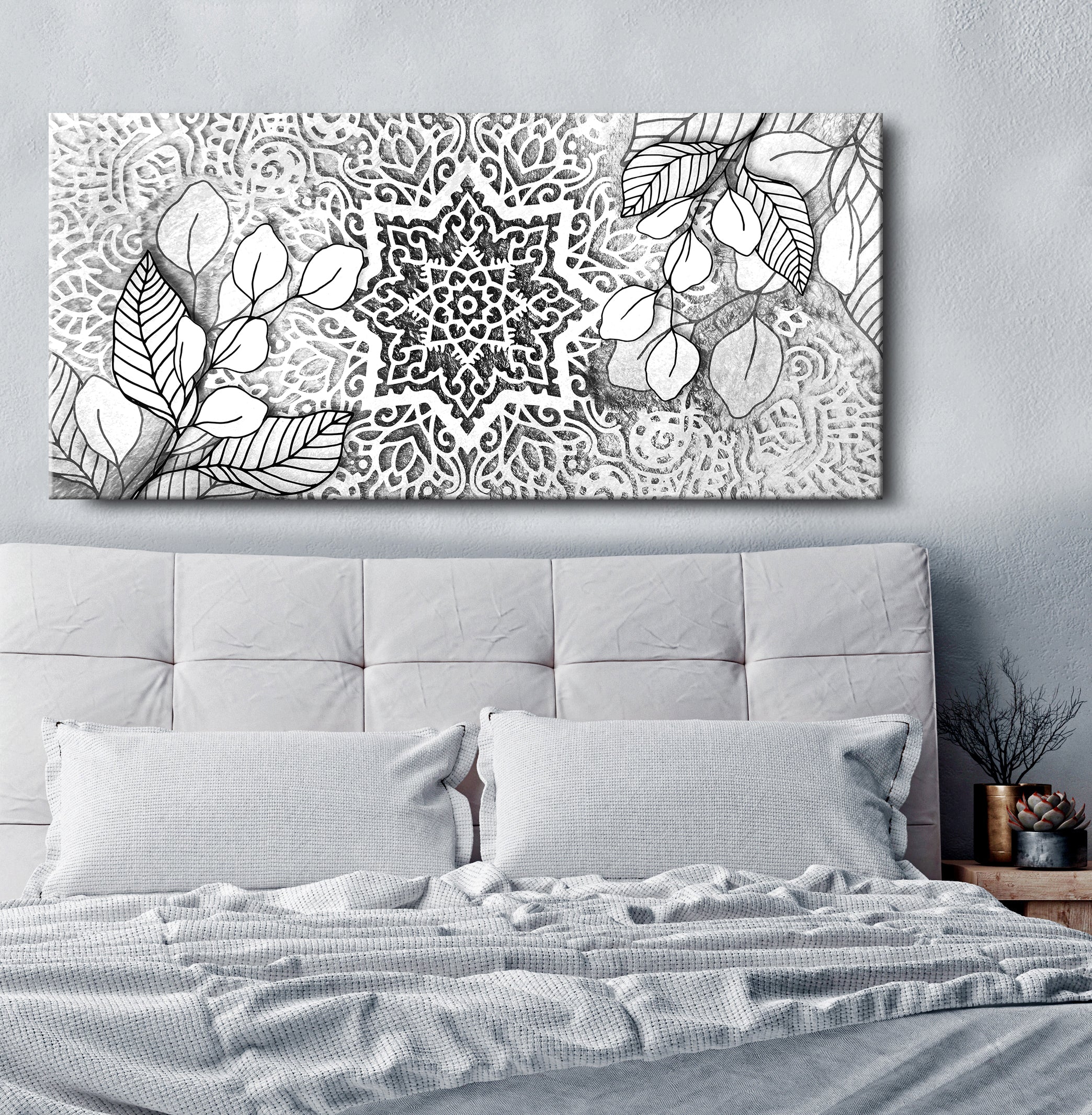 Hot Deal! Boho Mandala Wall Art V6 with Wood Frame, Ready to Hang for Your Home