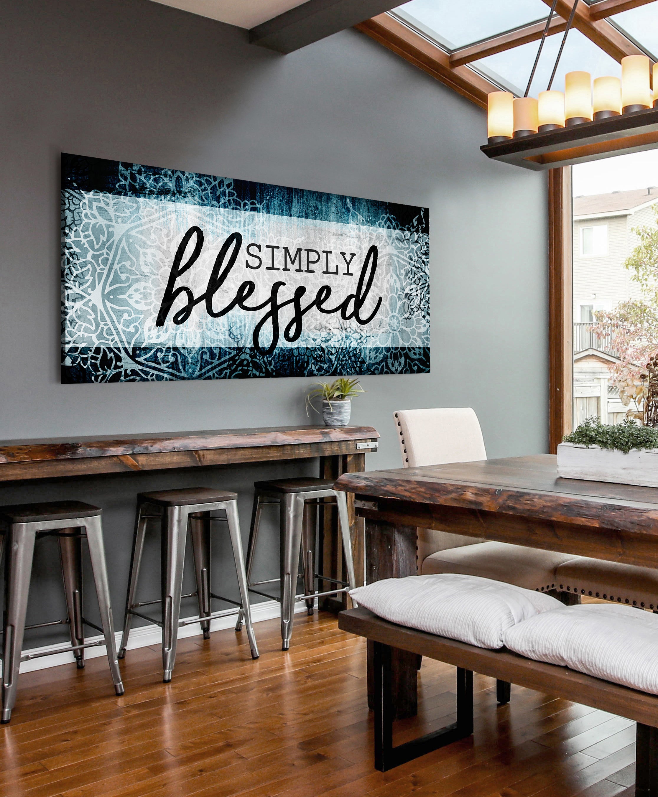 Hot Deal! Christian Simply Blessed V6 Wall Art with Wood Frame, Ready to Hang