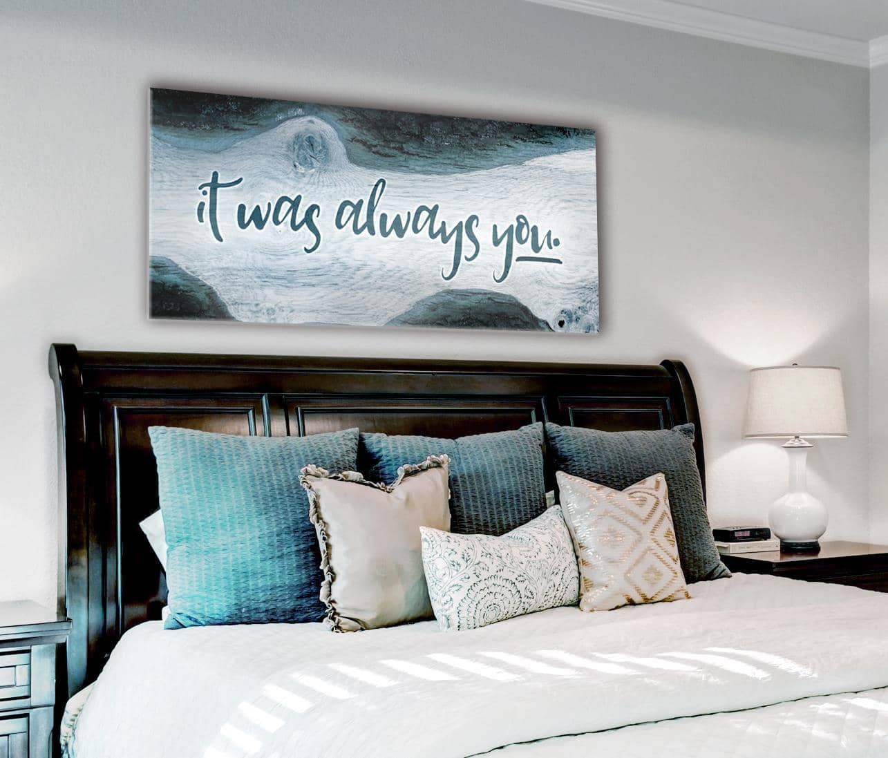 Bedroom Wall Decor: 'It Was Always You' Wall Art in 2 Sizes, Wood Frame for Easy Hanging