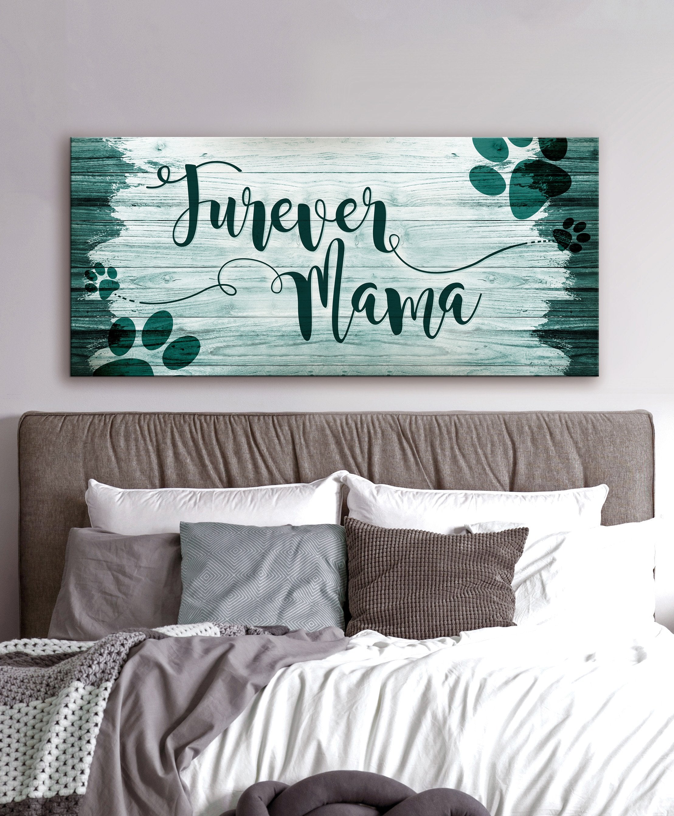 High - Quality Wood - Framed Pet Wall Art: Furever Mama, Ready To Hang