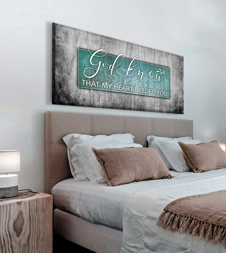 High - Quality Wood - Framed Christian Wall Art: God Knew V8, Ready to Hang