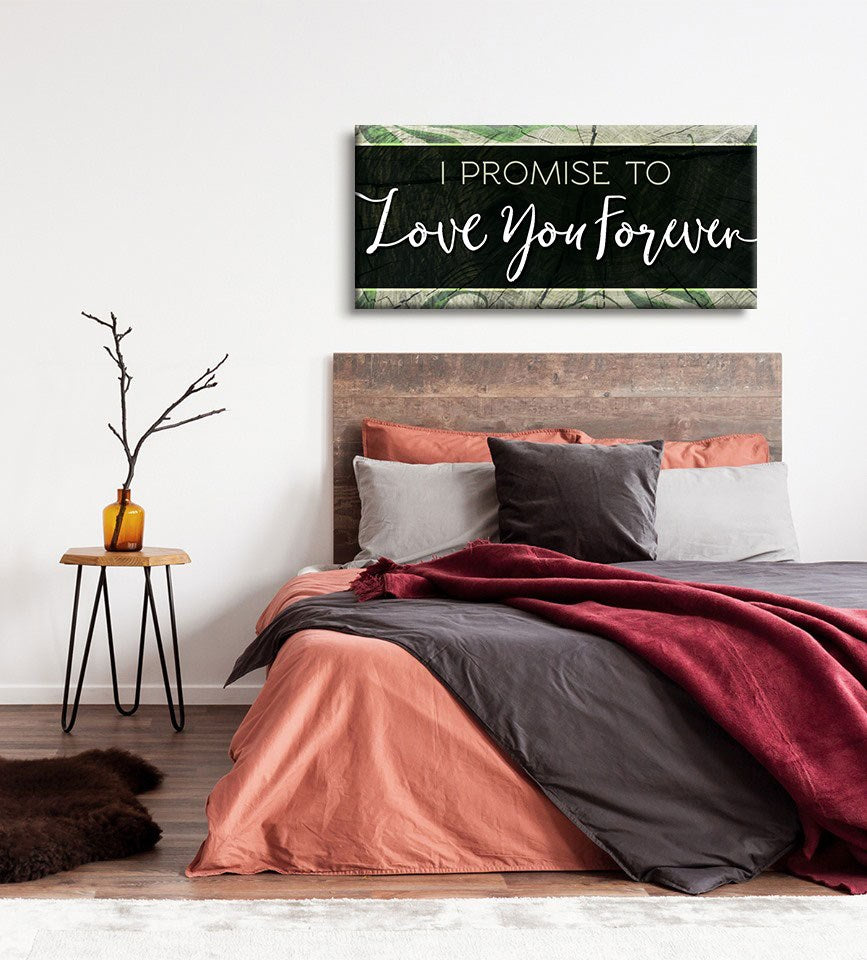 Forever Love Promise Couples Wall Art V4 with Wood Frame, Ready to Hang